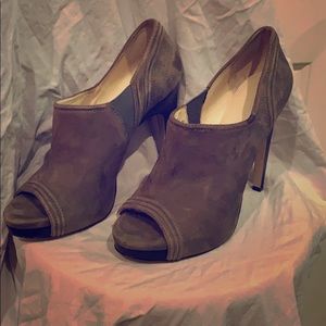 Calvin Klein Bootie Peep Toe Heels Heather Grey